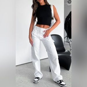white fox white cargos